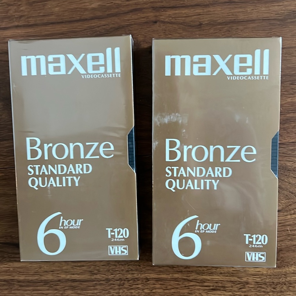 Two Maxell Bronze VHS tapes